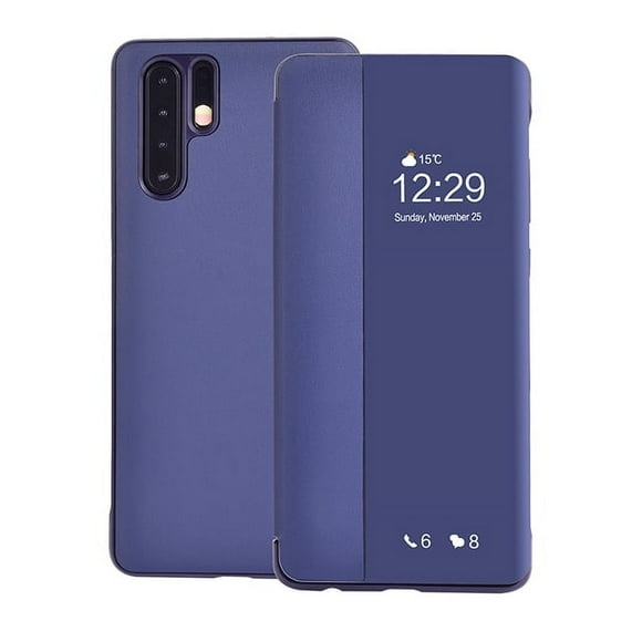 Flip Cover Leather Phone Case For Huawei P30 P40 Pro P30pro P20 Lite P10 Plus P 30 20 10 P10plus P20lite P20pro Smart View Case Dark Blue For Huawei P30 Pro