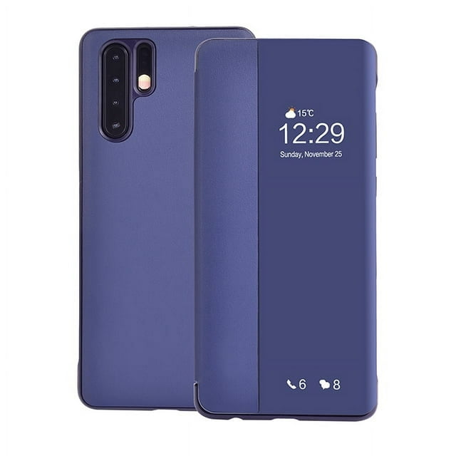 Flip Cover Leather Phone Case For Huawei P30 P40 Pro P30pro P20 Lite P10 Plus P 30 20 10 P10plus P20lite P20pro Smart View Case Dark Blue For Huawei P30 Pro