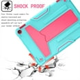 thumbnail image 5 of Dteck Case for Amazon Fire HD 10 11th Generation / HD 10 Plus 2021 Tablet, Heavy Duty Three Layes Rugged Shockproof Case Kickstand Cover with PET Screen Protector,Mint + Rose, 5 of 6