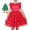 Red Pom Bag, variant on Sunny Fashion Girls Dress 2 Piece Set Bag Red Poms Christmas Tree Tiered Tulle Ruffle Holiday 5 Years