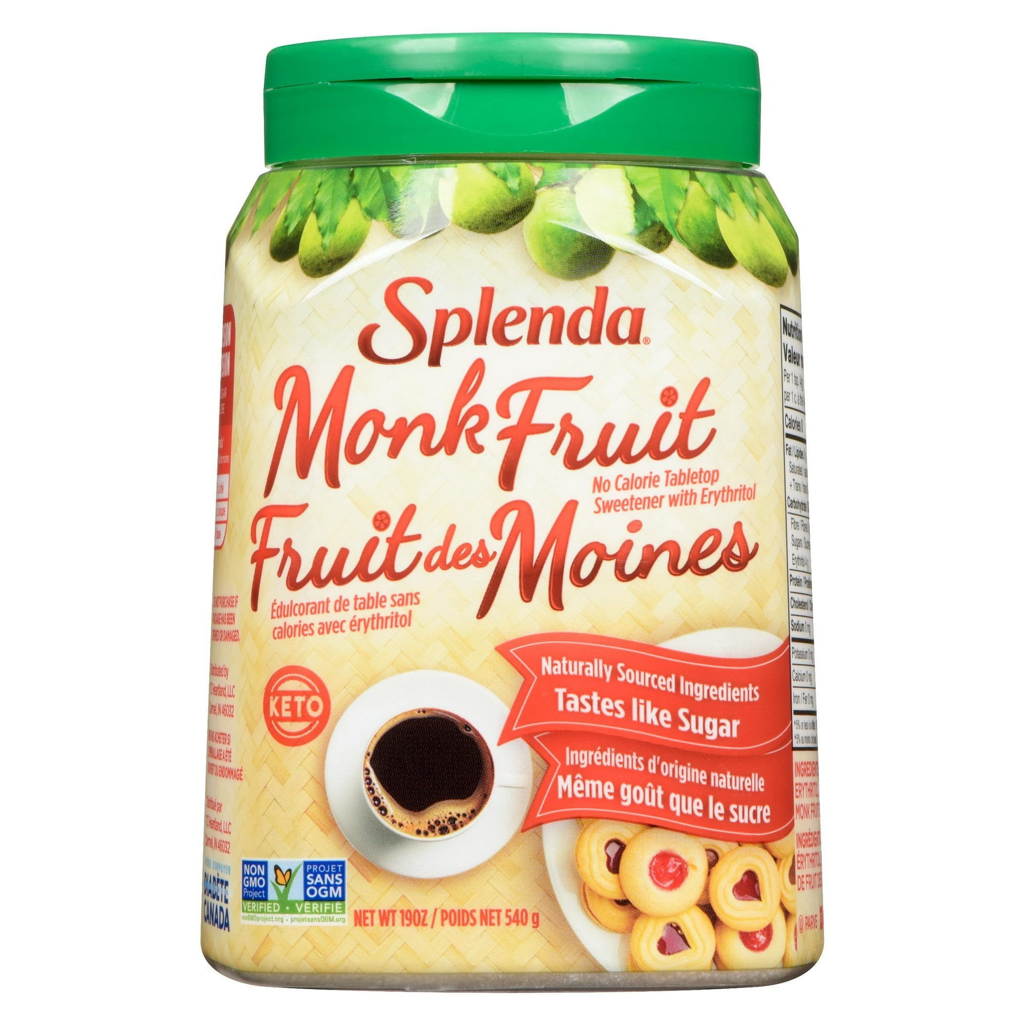 Splenda Monk Fruit Granulated Sweetener Jar 540g