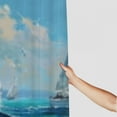 thumbnail image 3 of Awypu Bathroom Shower Curtain Set with Hooks Ocean Sailboat Picture Modern Coastal Painting White, 3 of 7