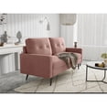 thumbnail image 3 of Pemberly Row Contemporary 70" Square Arm Velvet Sofa in Rose, 3 of 7