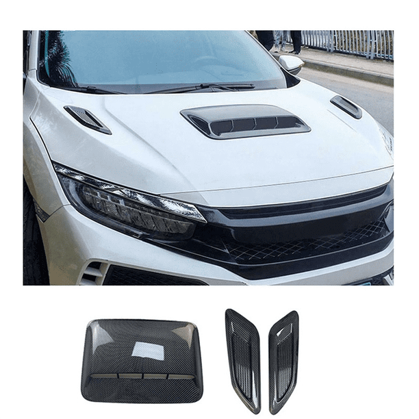 Katur - 1 paire d’autocollants style grilles de ventilation pour capot de voiture