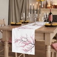 thumbnail image 2 of Pink Cherry Blossom Table Runner 72 Inches Long,Spring Branches Floral Watercolor Cotton Linen Table Runners Dresser Scarves,Fabric Tabletop Scarf Furniture Cover for Home Dinner Party 13"x72", 2 of 9