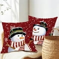 thumbnail image 6 of Red Winter Throw Pillow Covers 18x18 Inch Set of 2 Christmas Snowman Pillow Covers Snowflake Farmhouse Pillowscase Cotton Linen Square Cushion Cover for Sofa Couch Bedroom Living Room Home Decoration, 6 of 6