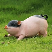 Realistic Farm Pig Statue,Adorable Country Piggy Garden Statue,Resin Animal Pig Figurines Outdoor Sculpture Yard Lawn Ornaments Pig Décor Gift