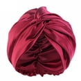 thumbnail image 3 of Women's Double Layer Satin-Like Sleep Cap, Twisted Design Headband for Beauty Sleep, Skincare Routine, Home Relaxation and Chemotherapy Comfort, Machine Washable Headwear, 3 of 4