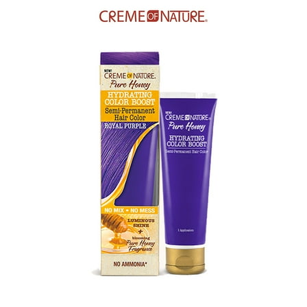 [ 6 PACK ] Creme Of Nature - Pure Honey Hydrating Color Boost Semi Permanent Hair Color [ ROYAL PURPLE ] 3 Oz. * BEAUTY TALK LA *