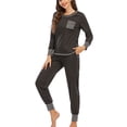 thumbnail image 2 of KIHOUT Womens Pajamas Fashion Color Sets Wear Lounge Wear Home Sleep Set Tops+Pants, 2 of 7