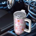 thumbnail image 6 of 40oz Tumbler with Handle and Straw, Vacuum Insulated Stainless Steel Travel Mug, Fits Car Cup Holder, Daisy Floral Print, 6 of 6