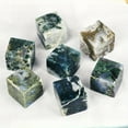 thumbnail image 2 of 3pcs Natural Moss Quartz Cube | Crystal Lattice Matrix | 1.18-1.38" Dual-Size Mineral Specimen, 2 of 6