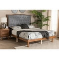 thumbnail image 3 of Baxton Studio Elitia Gray Fabric and Walnut Brown Wood King Size Platform Bed, 3 of 12