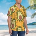 thumbnail image 3 of Balery Avocado Dog Camisas hawaianas de manga corta para hombre, camisas playeras de corte holgado, camisas de vacaciones con botones,Medium, 3 of 7