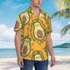 thumbnail image 3 of Balery Avocado Dog Camisas hawaianas de manga corta para hombre, camisas playeras de corte holgado, camisas de vacaciones con botones,Large, 3 of 7