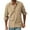 AB02_Beige, variant on Resicozy Mens Button Down Shirt Cotton Linen Casual Long Sleeve Shirts Solid Collared Hippie Beach Tops with Pockets Army Green XL