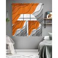 thumbnail image 5 of Orange Grey Ombre Swag Valance and Tier Curtains 36'' Length Set, Modern Geometric Abstract Aesthetics Cream Light Filtering Kitchen Curtains, Tier Curtain Valances for Bathroom/Living Room/Bedroom, 5 of 6