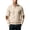 Beige, variant on Mens Mock Neck Knit Jacket Full Zip Cardigan Sweater with Jacquard Texture and Suede Like Elbow Patch Panels White XL