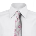 thumbnail image 2 of Floral Necktie, Romantic Roses Illustration, Dress Tie, 3.7", Baby Pink and White, by Ambesonne, 2 of 3