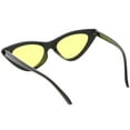 thumbnail image 4 of Womens Exaggerated Slim Black Frame Cat Eye Sunglasses Color Tinted Lens 48mm (Black / Yellow), 4 of 4