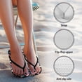 thumbnail image 6 of Chririnla Womens Flip Flops Hibiscus Flower Skull Print Comfortable Slip On Yoga Mat Thong Sandal Arch Support Non-Slip Indoor Bathroom Shower Shoes, 6 of 7