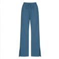 thumbnail image 4 of Womens Elastic High Waisted Palazzo Pants Casual Wide Leg Long Lounge Pants Spring Flowy Trousers with Pockets Ladies Comfy Plus Size Trendy Outfits Lightweight Cute Fashion Dressy Clothes, 4 of 6