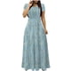 thumbnail image 1 of Vestido de Verano para las Mujeres Gradiente Impreso Cuello en V Manga Corta de la Longitud Del Tobillo Vestido, Vestido Corto de Verano, 1 of 5