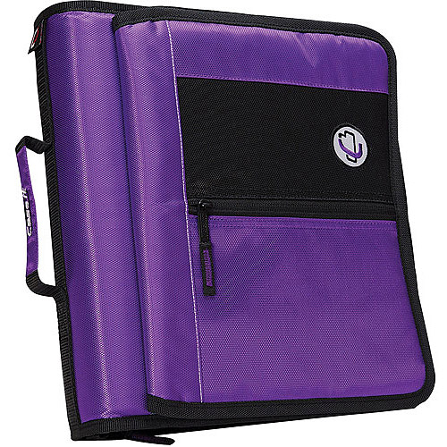 Case It Zipper Binder With Organizer Flap, 2 Inch, Purple, M276