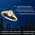 thumbnail image 2 of Gem Stone King 18K Yellow Gold Plated Silver White Moissanite and Yellow Sapphire Engagement Ring for Women | 1.22 Cttw | Oval 7X5MM | Gemstone Birthstone | Size 8, 2 of 7