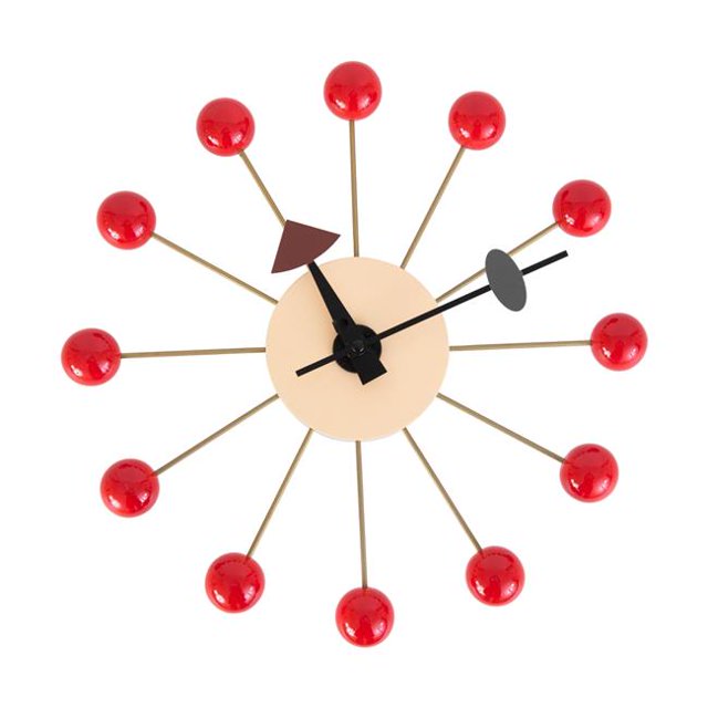 Concordia Conception Moderne Boules Rondes Silencieux Horloge Murale Non Tic-Tac&44; Rouge