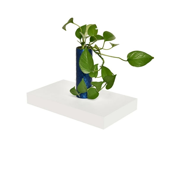 WELLAND 16" Mission Floating Shelf Wall Mounted Shelves Display Rack,15 4/5" x 9 1/4" x 2", White