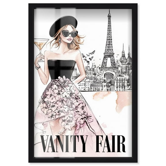 Model of Paris Sketch Cover Shadowbox Print Fashion Art by Art Remedy, Black Frame, 10 x 15