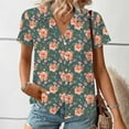 thumbnail image 5 of Youyipin Womens Tops Women's Hawaiian Button Down Shirts Casual Short Sleeve Floral Tropical Print Summer Blouse Tunic Top Beach Vacation Clothes For Women, 5 of 7