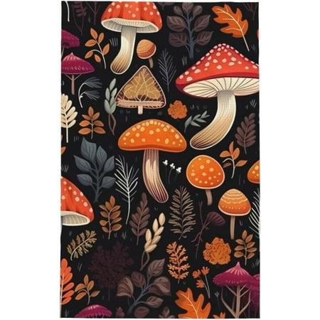 

Top-kevin Autumn Mushroom Leaves Kitchen Towel 16 x 26 Inch Dish Towel Retro Ultra Absorbent Hand Drying Cloth Tea Towel for Cooking Baking