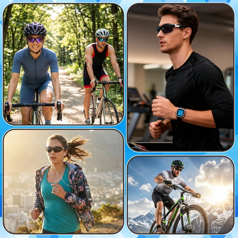 Bocaoying 4 Pairs Polarized Sports Sunglasses for Men, UV400  display picture 3