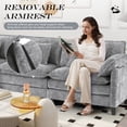 thumbnail image 4 of JONPONY 111" Modular Cloud Couch, L Shaped Sectional Sofa with Movable Ottoman,3 Oversized Seats Sleeper Couches for Living Room, Apartment,Lightgrey, 4 of 8