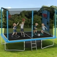 thumbnail image 2 of 8X12FT Rectangular Trampoline with Enclosure Net, SEGMART Big Outdoor Rectangle Trampoline with Basketball Hoop, Large Square Trampoline 1322LBS Weight Capacity with Storage Bag for Kids, Adults, 2 of 9