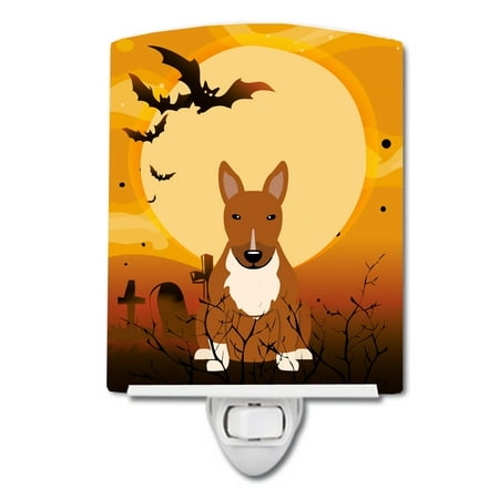 

Caroline s Treasures BB4400CNL Halloween Bull Terrier Red Ceramic Night Light 6x4x3 multicolor