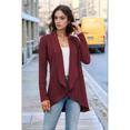 thumbnail image 6 of Women Cardigan Long Sleeve Button Down V Neck Casual Knit Sweater Open Front Cardigan Wine Red S, 6 of 9