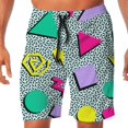 thumbnail image 2 of Retro Men's Quick Dry Swim Trunks with Lining and Pockets - Vintage 80s 90s Beach Shorts, 2 of 4