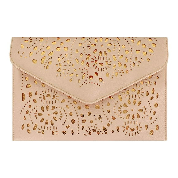 Mily Sac à Main Pailleté à Paillettes, Beige, Taille Unique