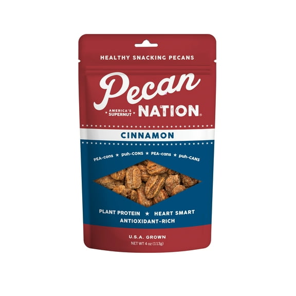 Pecan Nation Cinnamon Snacking Pecans, 4 oz  Resealable Bag