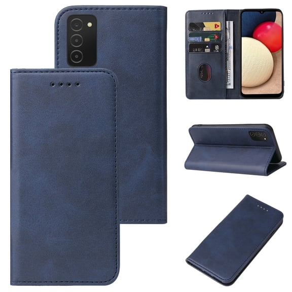 For Samsung Galaxy A02s EU Version Magnetic Closure Leather Phone Case