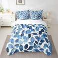 thumbnail image 2 of Erosebridal Botanical Leaves Bed in a Bag Twin Size,Flower Print For Men Women Bed Set,Gradient blue White Bedding Twin Size, Breathable Bedroom Decor,7 Pieces, 2 of 6
