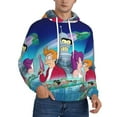 thumbnail image 2 of Futurama Trendy Cartoon Men'S Fleece Hooded Hoodie, hoodies for women men with pockets,Fall Fashion 2025 Pullover Sweaters Winter Clothes, 2 of 9