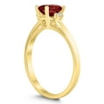 thumbnail image 2 of SZUL Women's Emerald Cut 6X4MM Garnet and Diamond Three Stone Ring in 10K Yellow Gold, 2 of 4