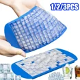 thumbnail image 2 of Bandeja de cubitos de hielo de silicona, Mini molde de hielo plegable de 160 cavidades, cubitos de hielo cuadrados pequeños reutilizables sin BPA para cócteles, bebidas frías, 2 of 5