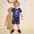 thumbnail image 6 of larppty Toddler Boys Pajamas Monster Truck Pjs Kids Dinosaur Short Sets Summer Sleepwear for Boy Jammies 2-8 Years（Dark Blue， 3-4 Years）, 6 of 6