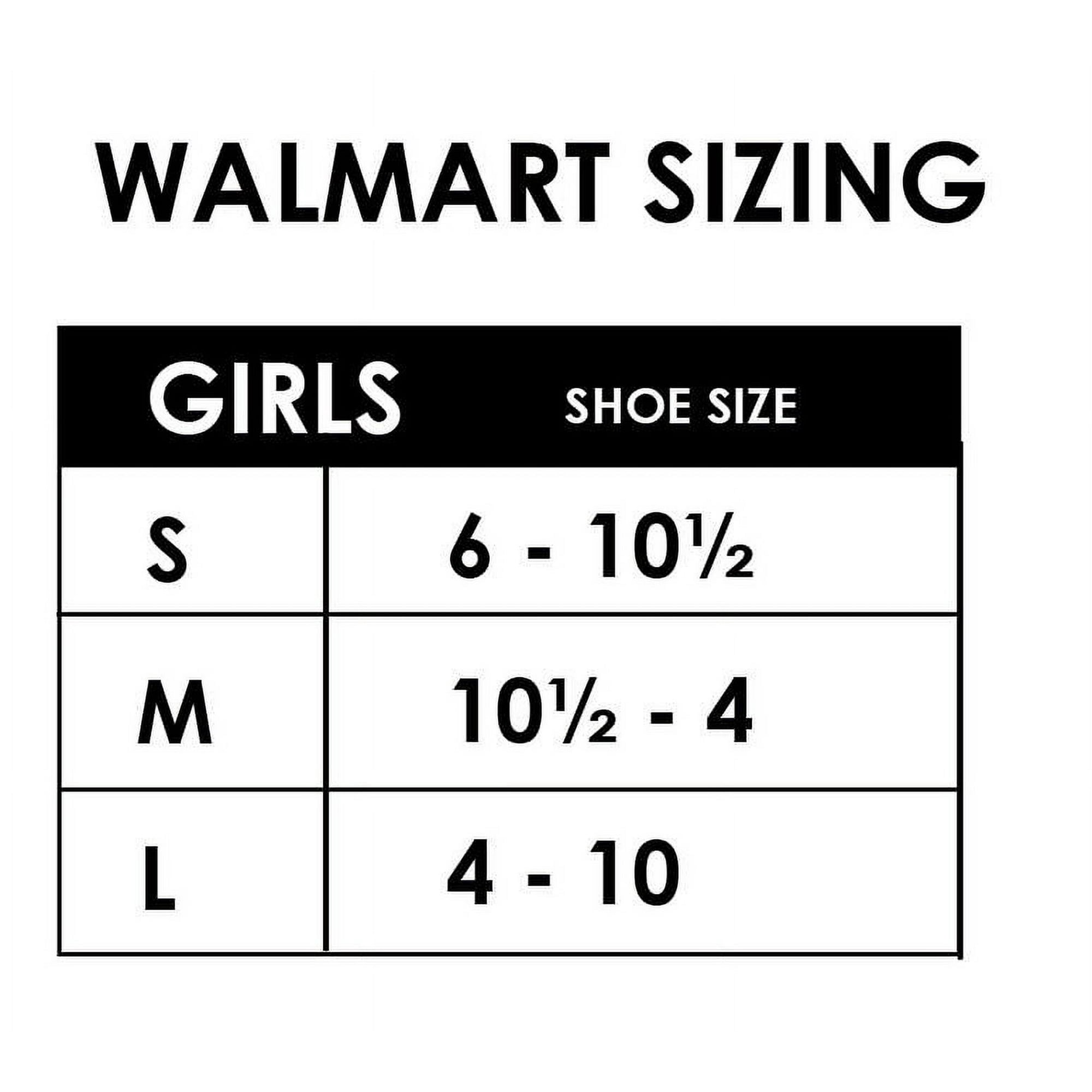 Athletic Works Girls Cushioned Crew Socks ,10 Pack, Size S (6-10.5)-L (4-10)