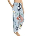 thumbnail image 2 of Junzan Cute Chameleons On Blue Women'S Pajama Pants Drawstring Comfy Sleep Bottoms With Pockets, 2 of 9